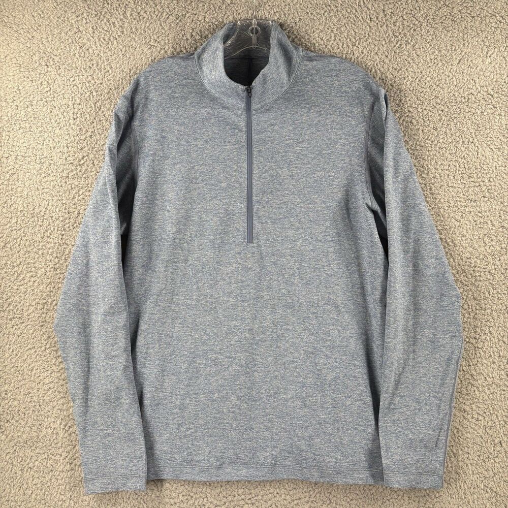 Lululemon Mens Metal Vent Tech 1/2 Zip 2.0 Pullover Light Blue Heather Large L